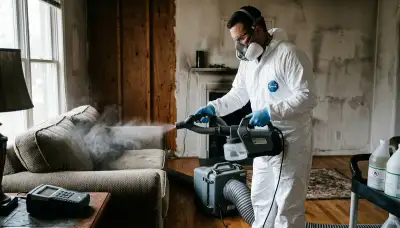 Odor removal technician serving Newport News, VA for moisture-driven water damage smells